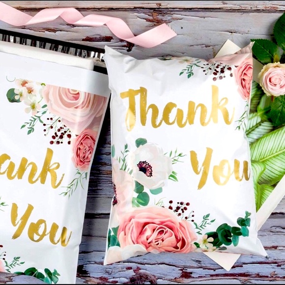 NEW Poshmark Packages "Thank you!" Gift Wrap Shipping Supplies Set ~ 3 Items - Picture 2 of 11